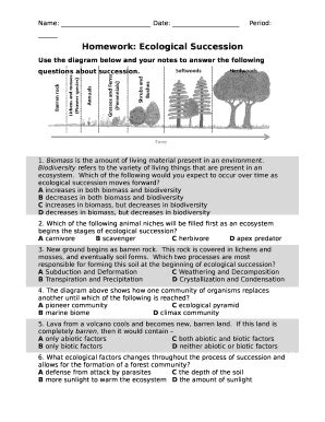 ecological succession worksheet answers quizlet